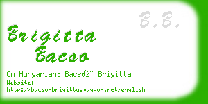 brigitta bacso business card